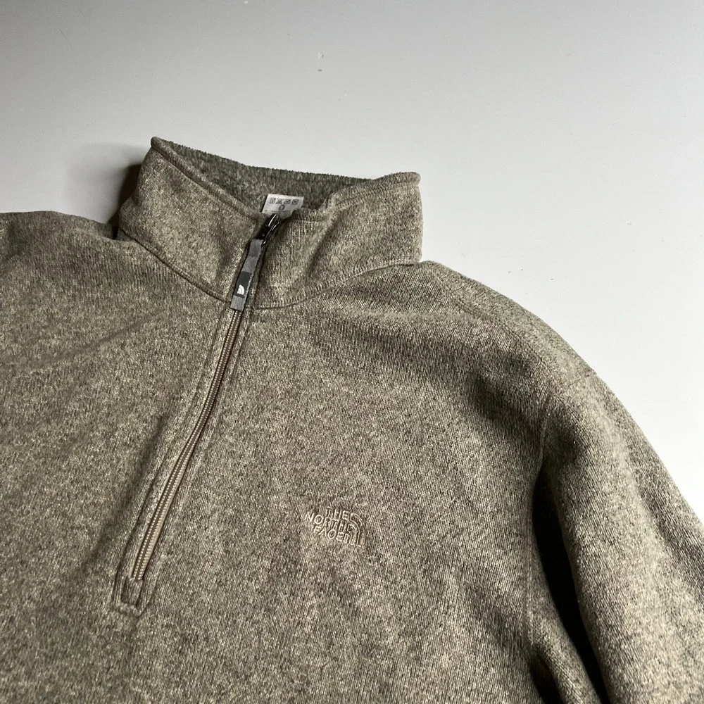 The North Face Mens Gordon Lyons Quarter‎ Zip Fleece Pullover Oatmeal XL